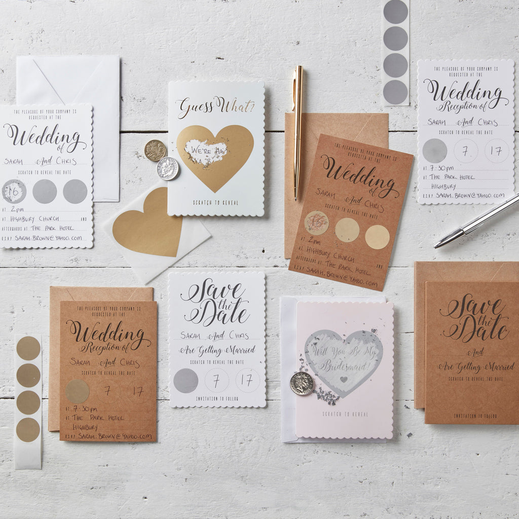 Kraft Scratch The Date Wedding Invitations - Scratch & Reveal
