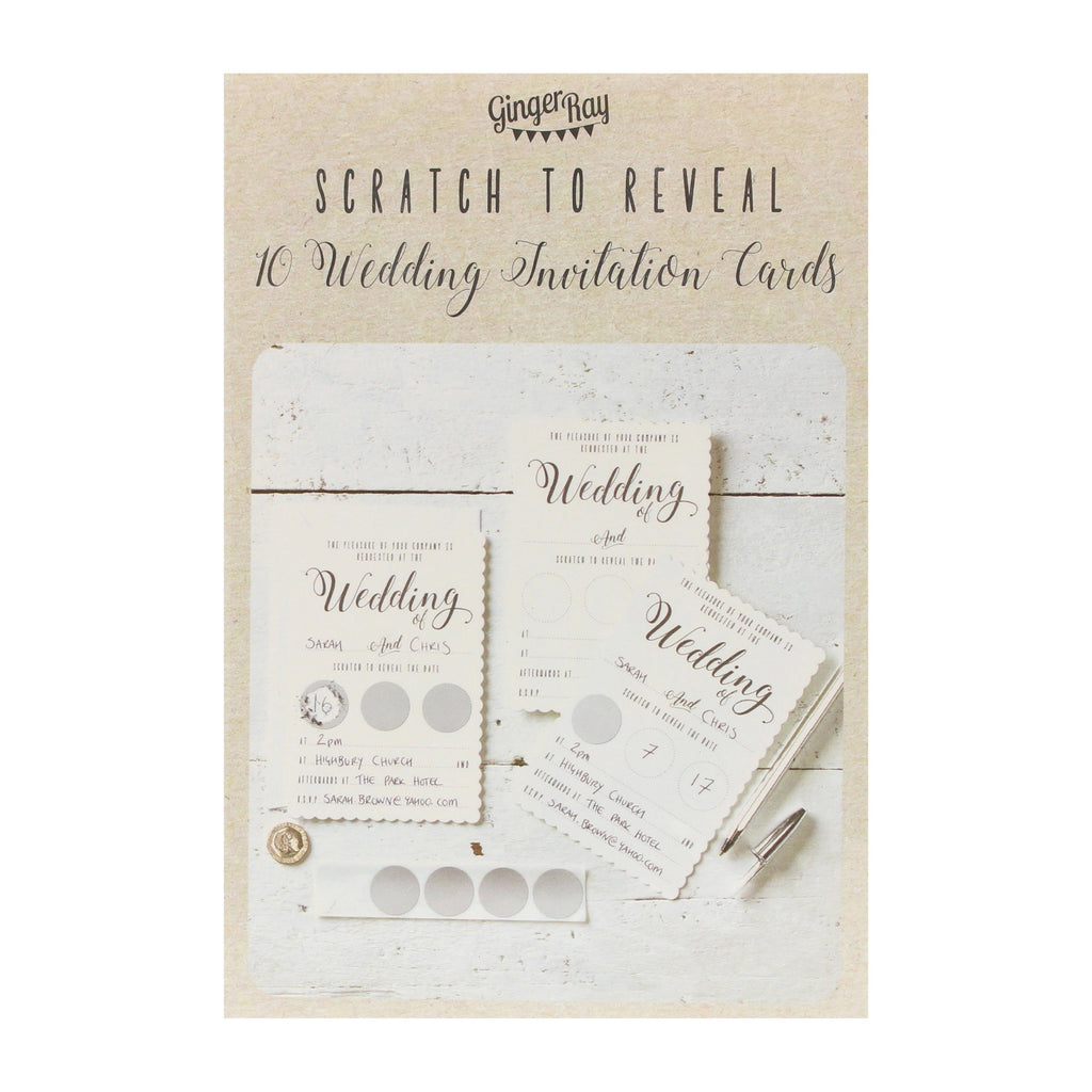 White Scratch The Date Wedding invitations - Scratch & Reveal