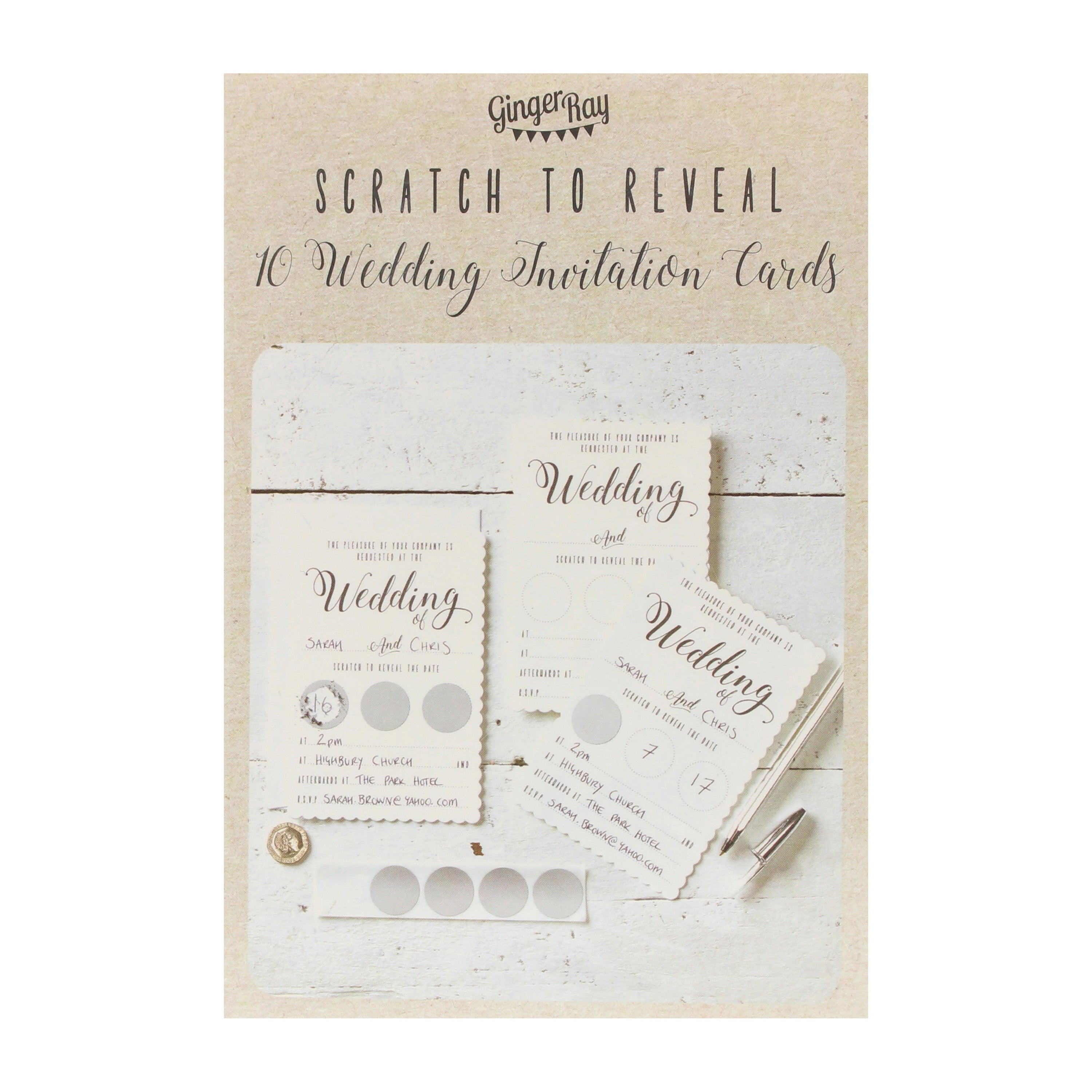 White Scratch The Date Wedding invitations - Scratch & Reveal