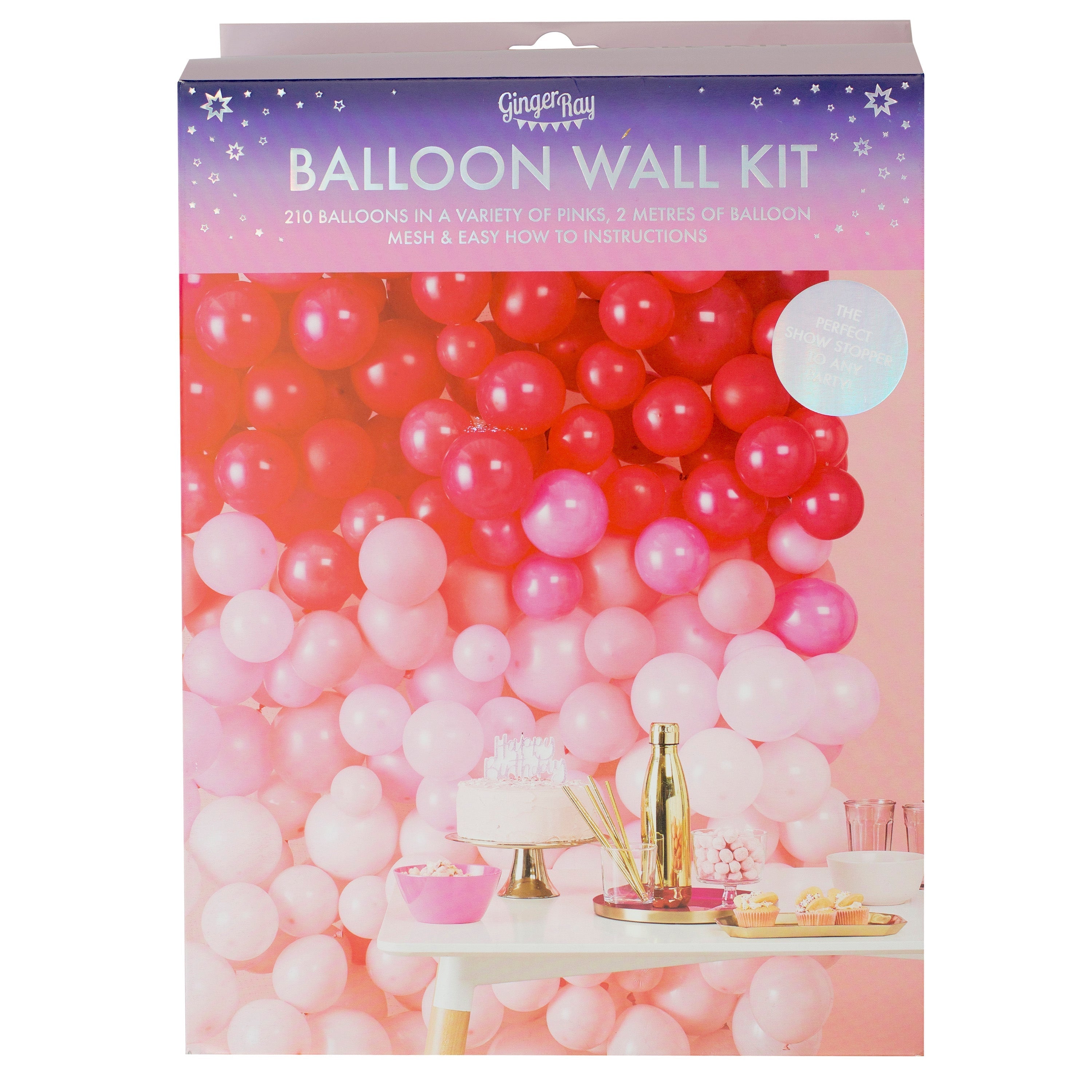 Ombre Pink Balloon Wall Decoration- 5 Inner Pack