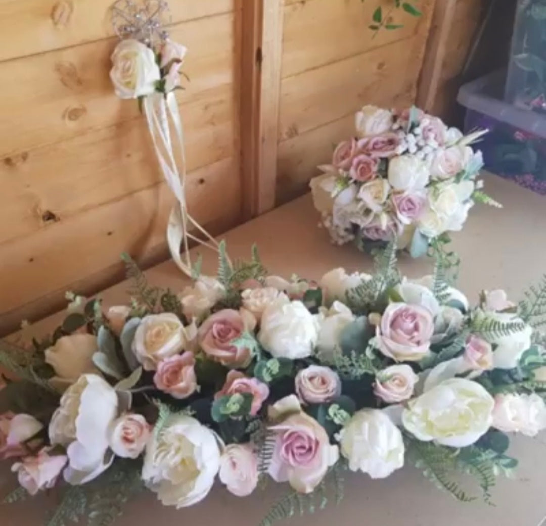 Collection Sienna | Fleurs de mariage pivoines et roses roses et ivoire
