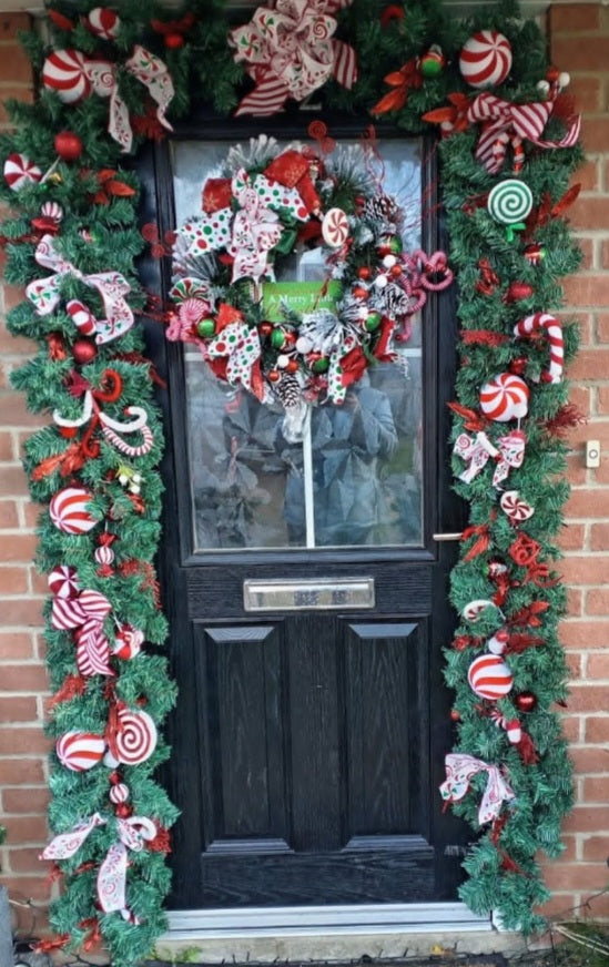 PRE ORDER - Candy Cane Lane Wreath and Garland Set