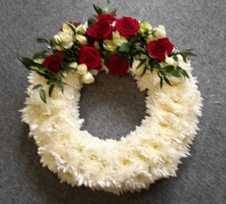 White Chrysanthemum Funeral Wreath