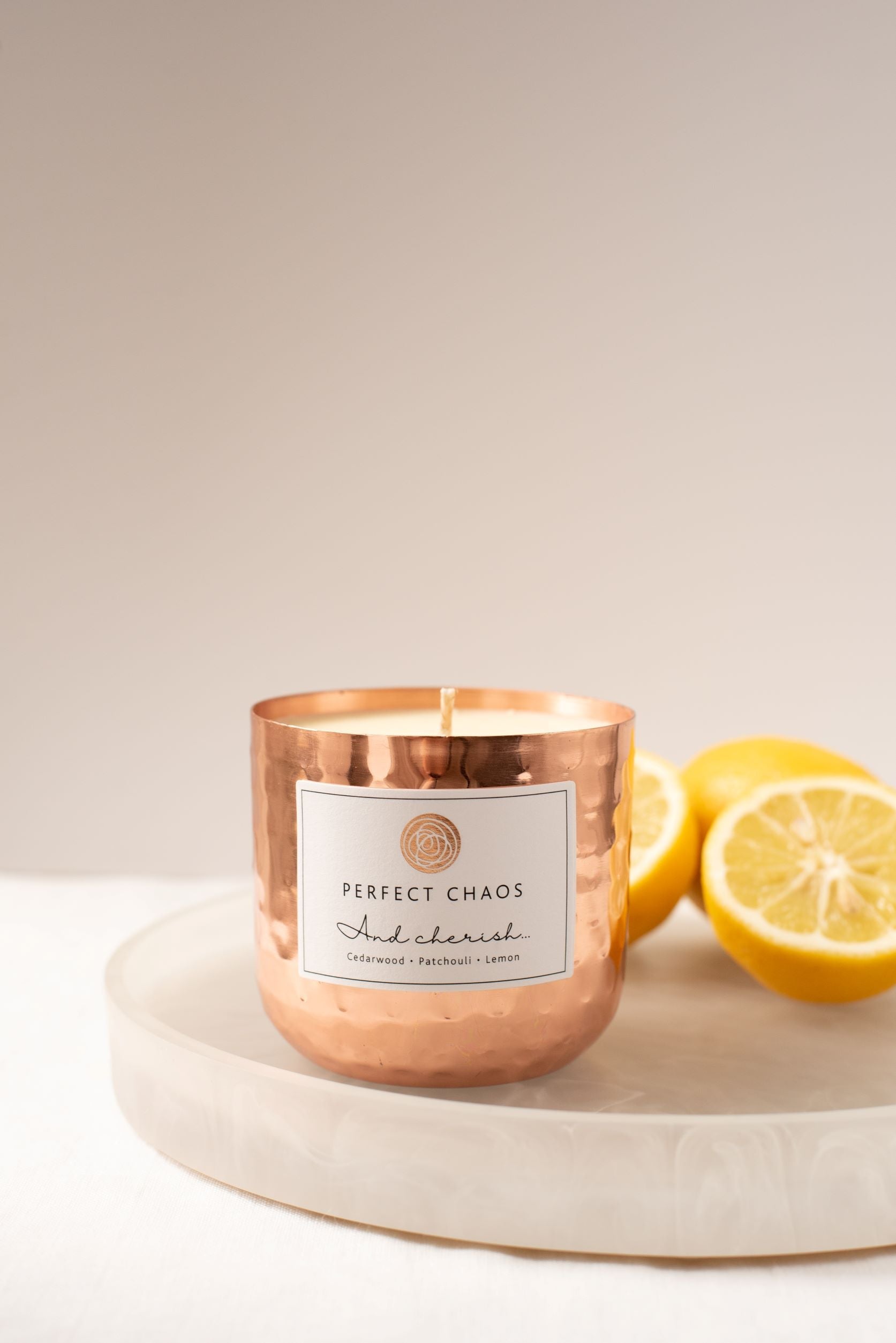 Copper Dimpled Candle - And Cherish