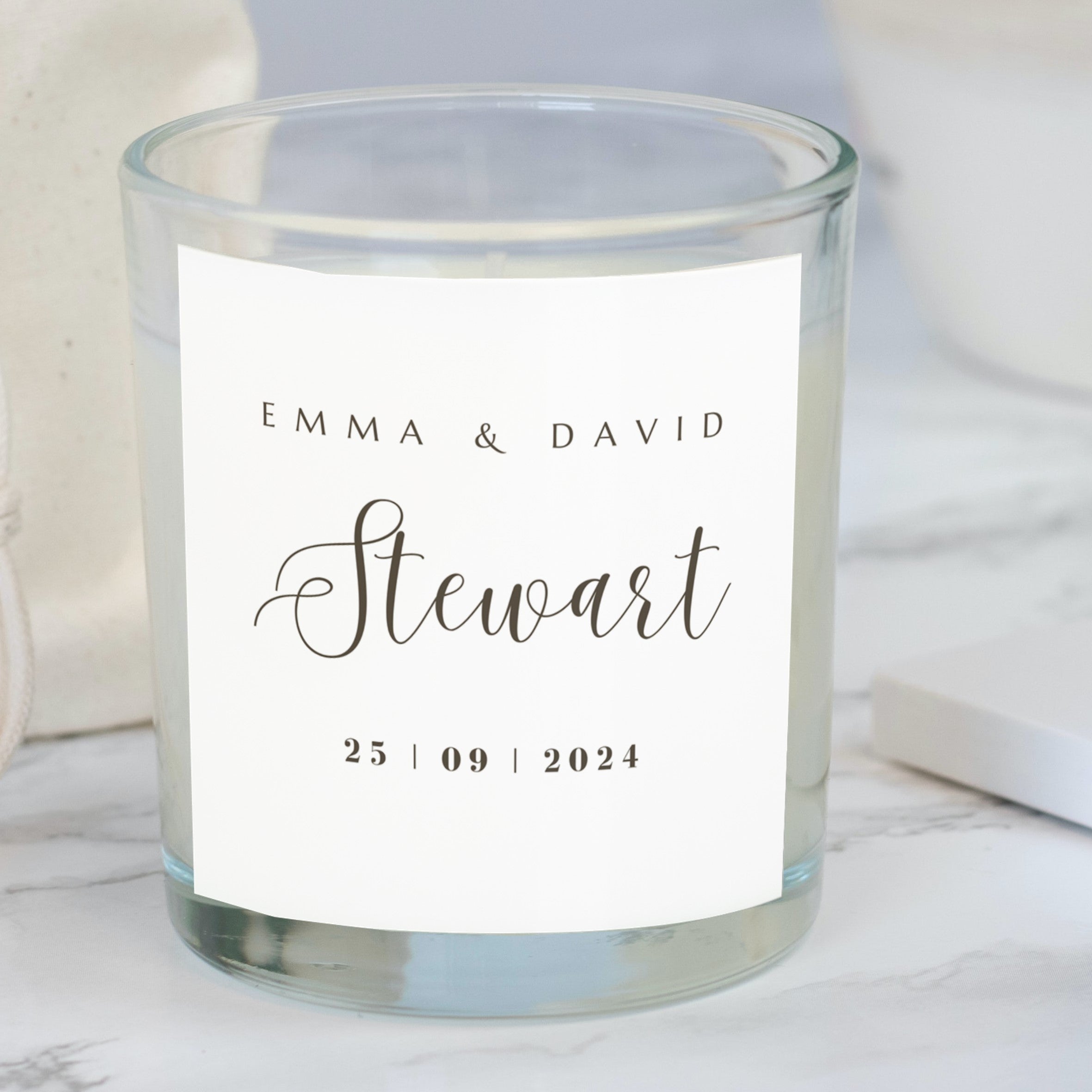Personalised Surname Wedding Candle Gift Set | Engagement