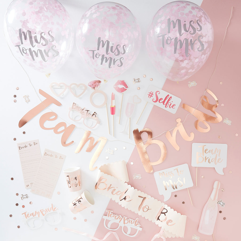 Kit de Fête de Poules Or Rose - 5 packs intérieurs