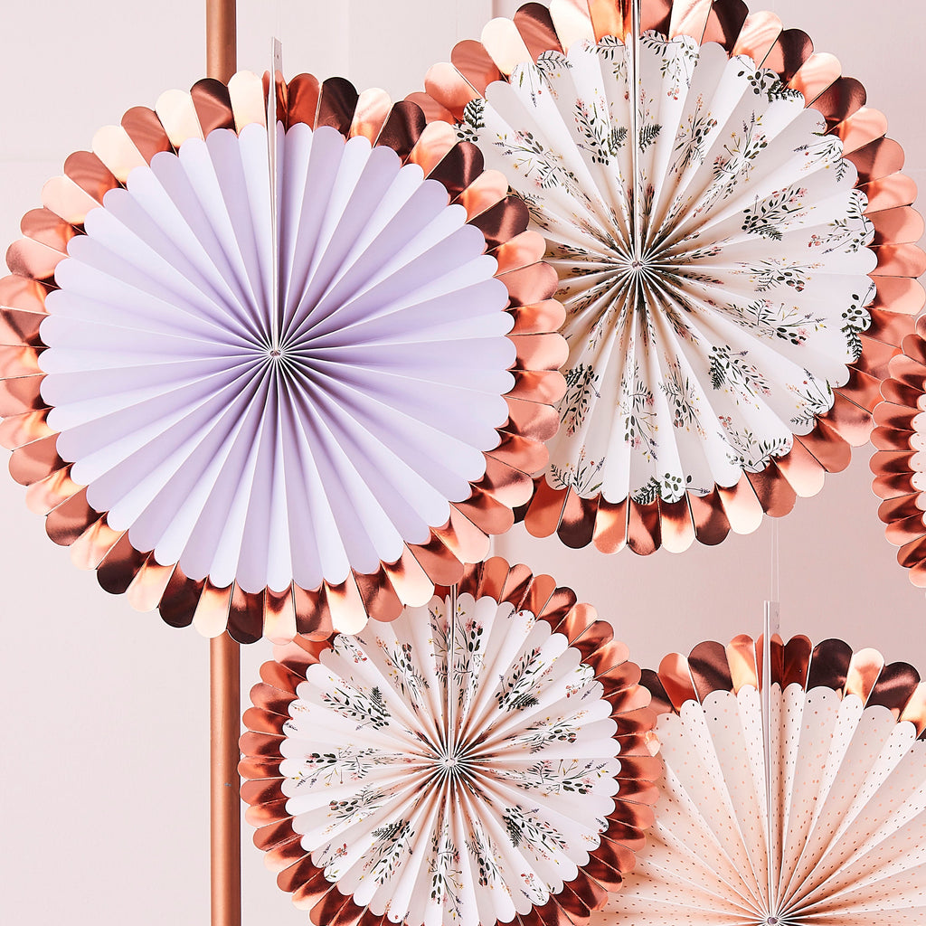 Pastel And Floral Fan Tea Party Decorations