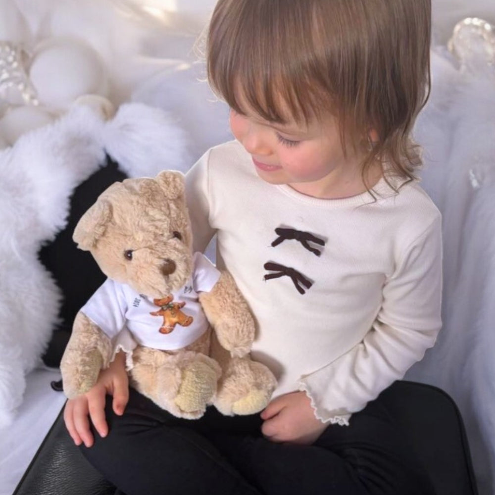 Personalised Luxury Teddy Bear with Little Brother T-Shirt