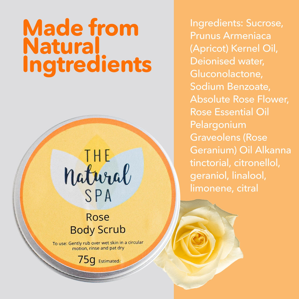 Rose Sugar Scrub | Natural Exfoliating Body Scrub for Smooth, Glowing Skin | Vegan, Plastic-Free Skincare | 3 Size Options