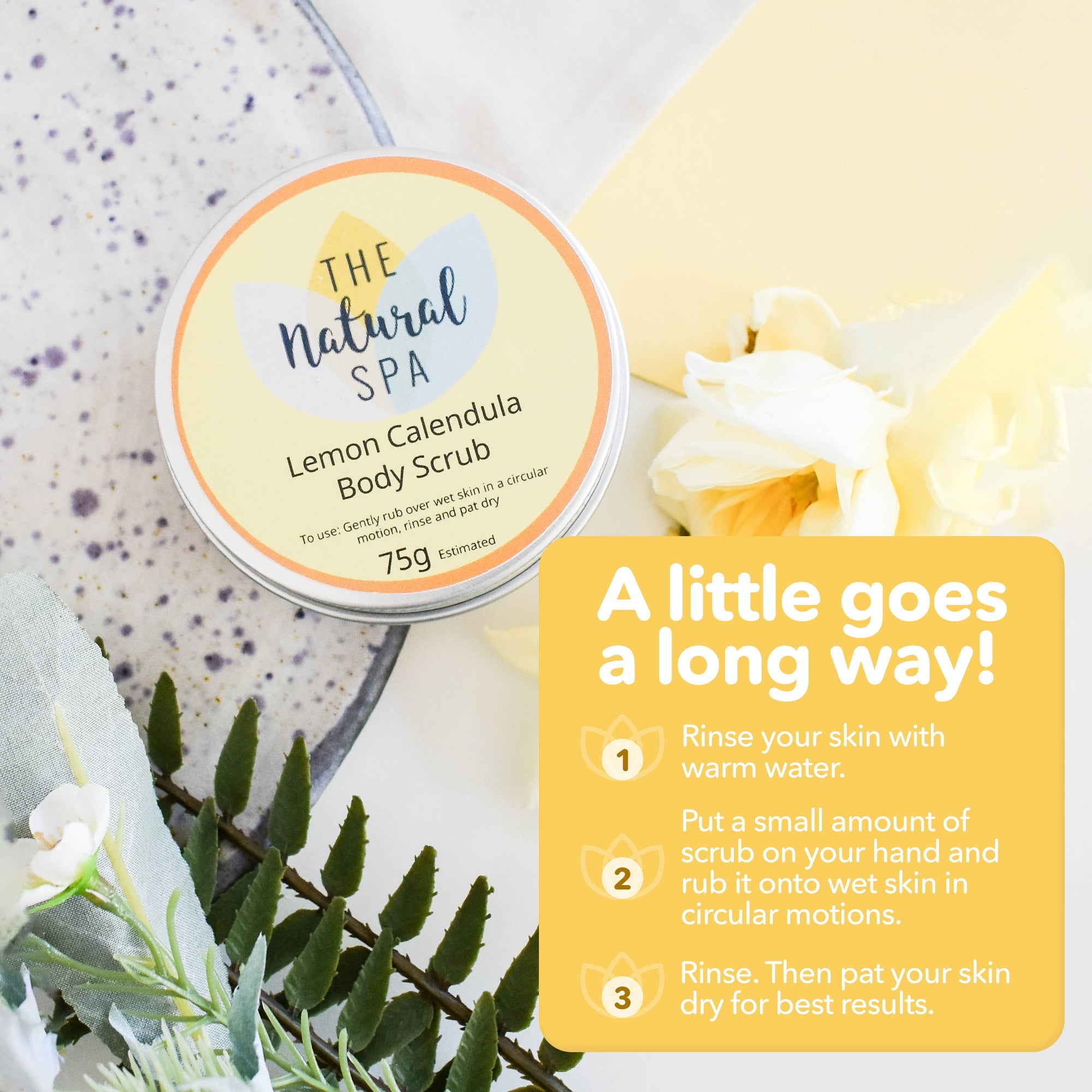 Lemon Calendula Body Scrub | Natural Exfoliating Sugar Scrub for Smooth, Glowing Skin | Vegan, Plastic-Free Skincare | 3 Size Options
