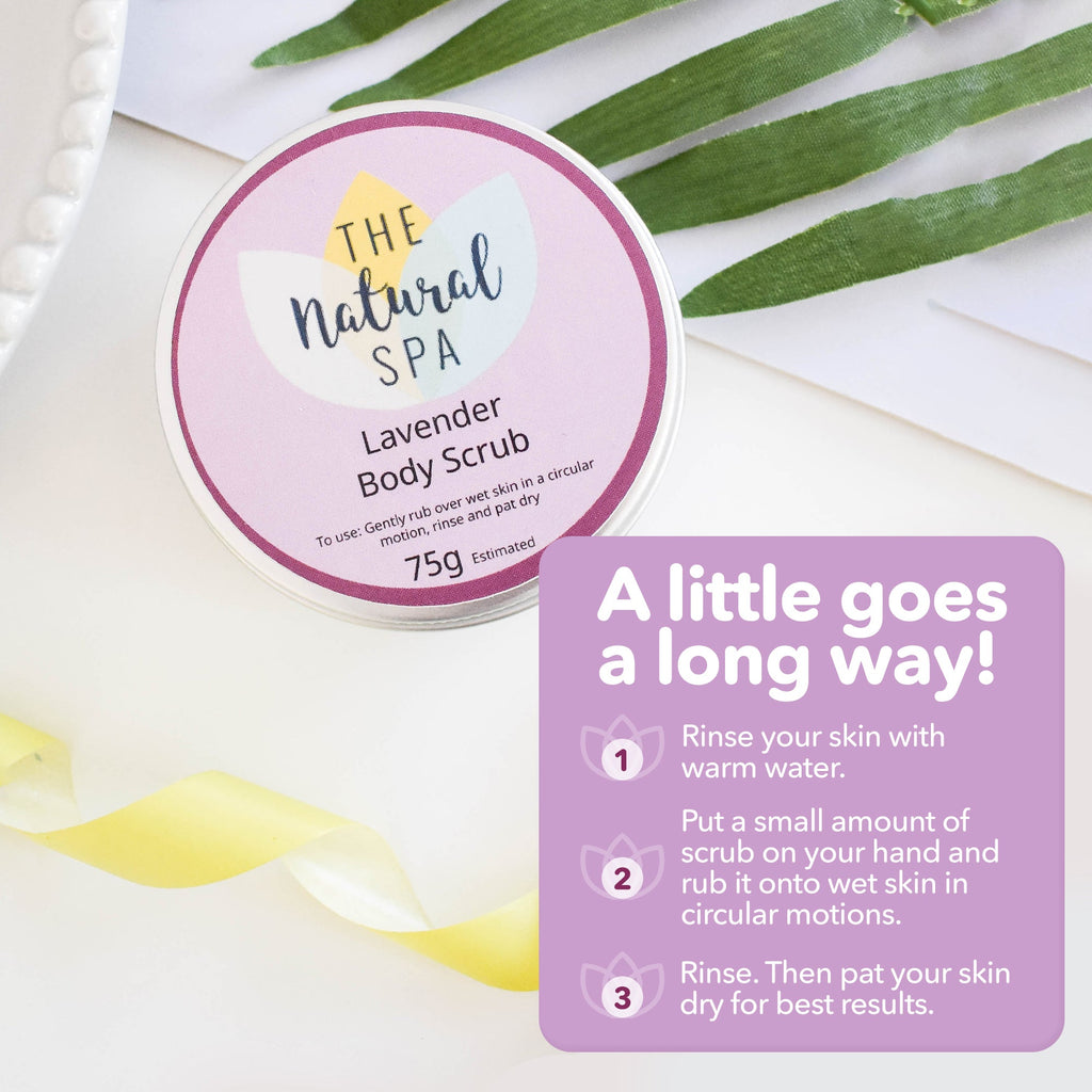 Lavendel-Körperpeeling | Natürliches Zuckerpeeling für entspannende, glatte Haut | Vegane, plastikfreie Hautpflege | 3 Größenoptionen