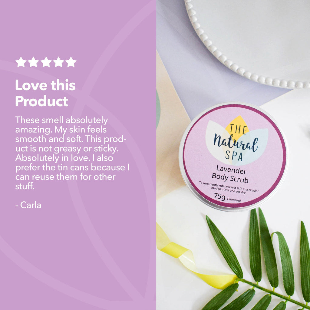 Lavendel-Körperpeeling | Natürliches Zuckerpeeling für entspannende, glatte Haut | Vegane, plastikfreie Hautpflege | 3 Größenoptionen