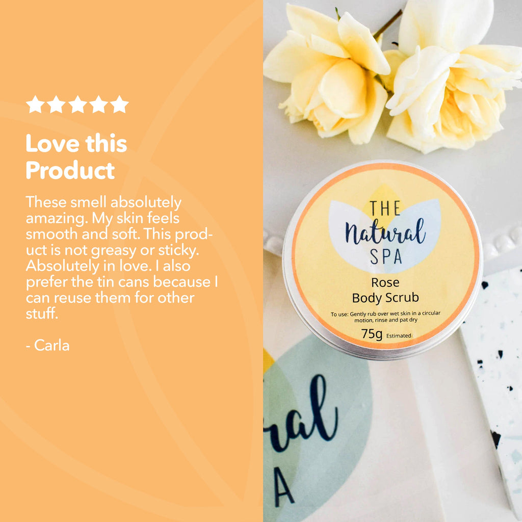 Rose Sugar Scrub | Natural Exfoliating Body Scrub for Smooth, Glowing Skin | Vegan, Plastic-Free Skincare | 3 Size Options