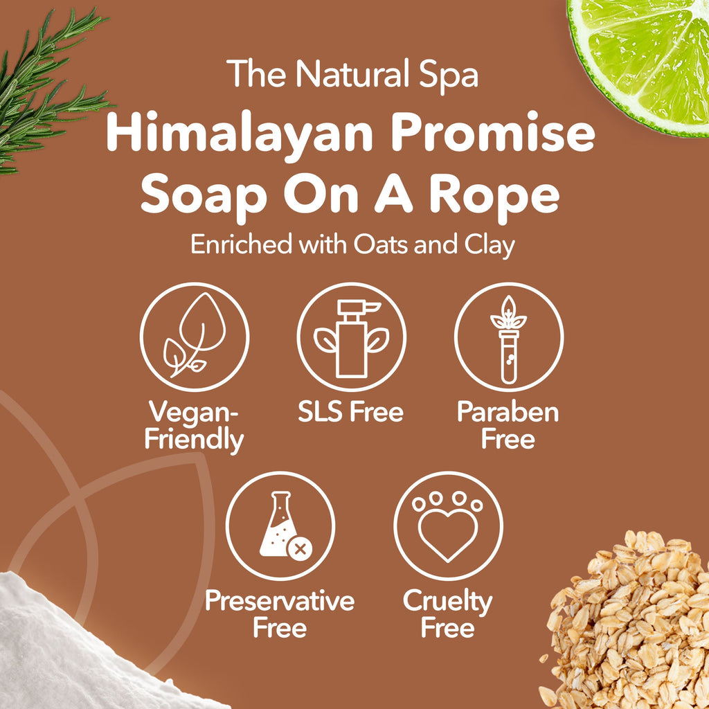 Himalayan Promise Seifenstück | Rosmarin-Limette & Himalaya-Pinksalz Natürliche handgemachte Seife | Vegan, Plastikfreie Hautpflege | 2 Stile erhältlich