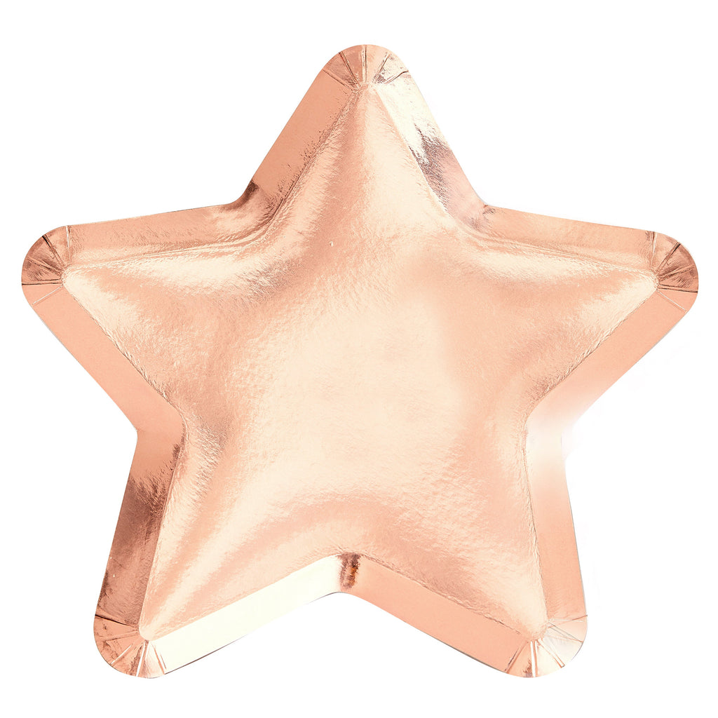 Rose Gold Star Shaped Paper Plates -  Twinkle Twinkle