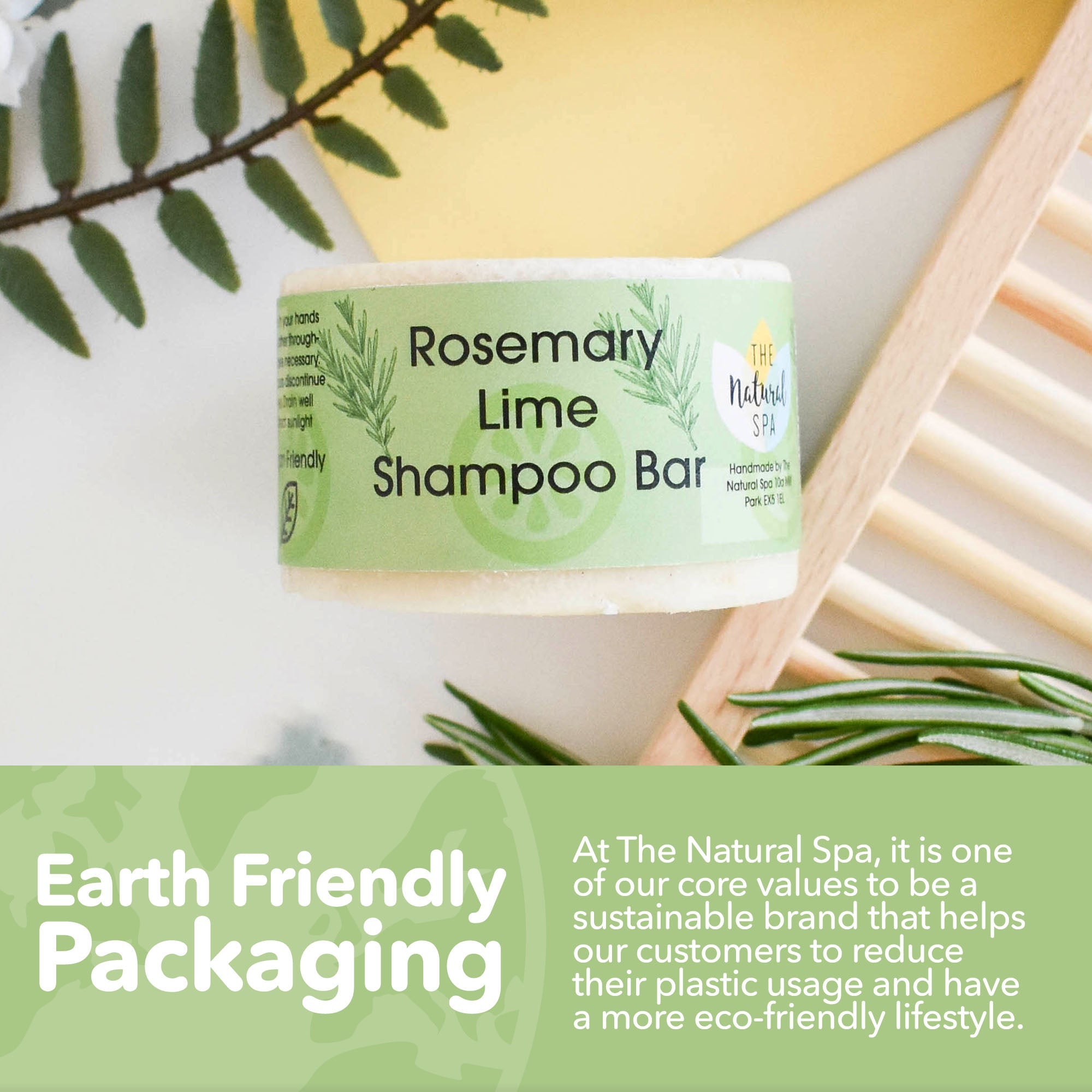Rosemary & Lime Shampoo Bar | Natural Hair Wash for All Hair Types | Vegan, Plastic-Free Hair Care