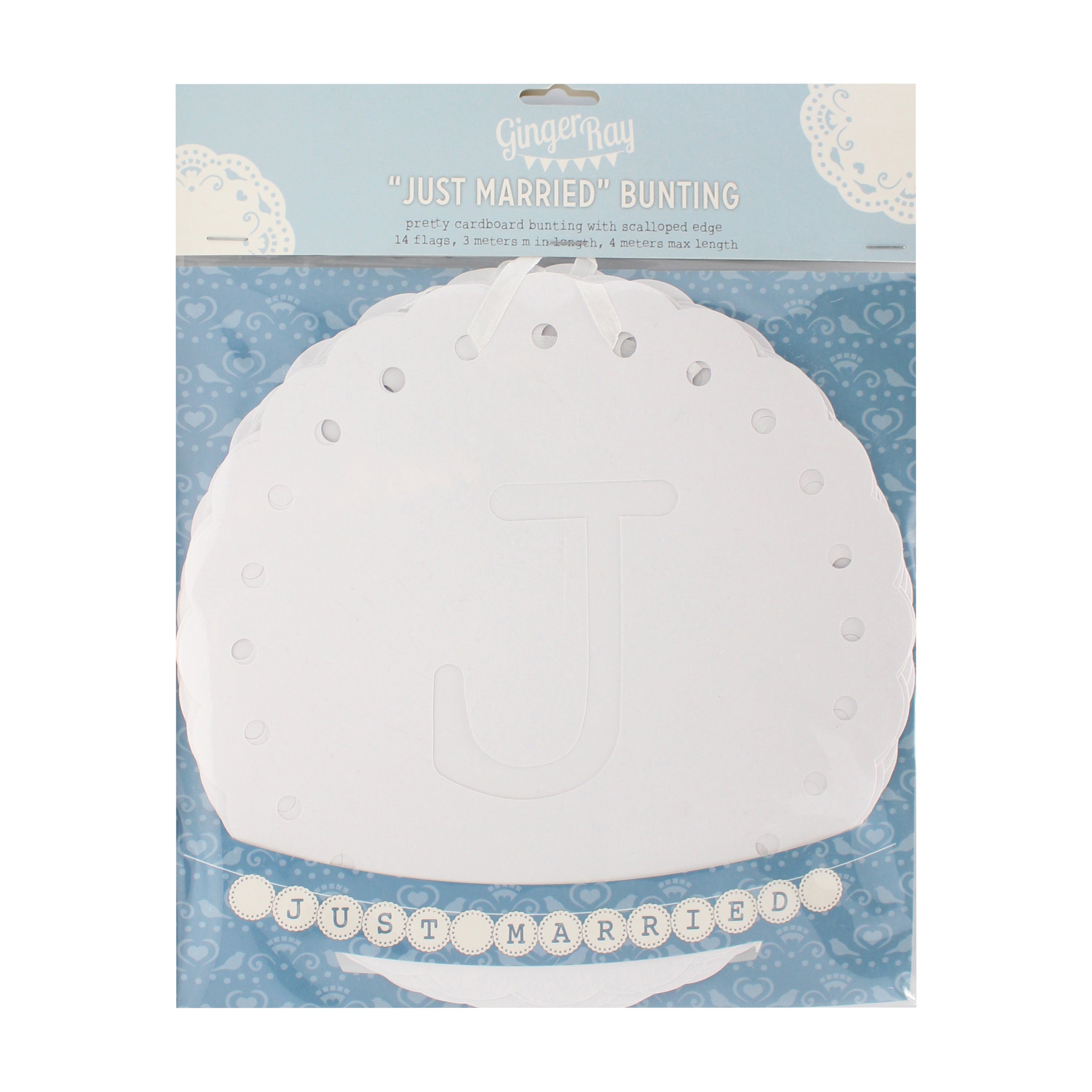 Just Married Bunting - White - Vintage Lace