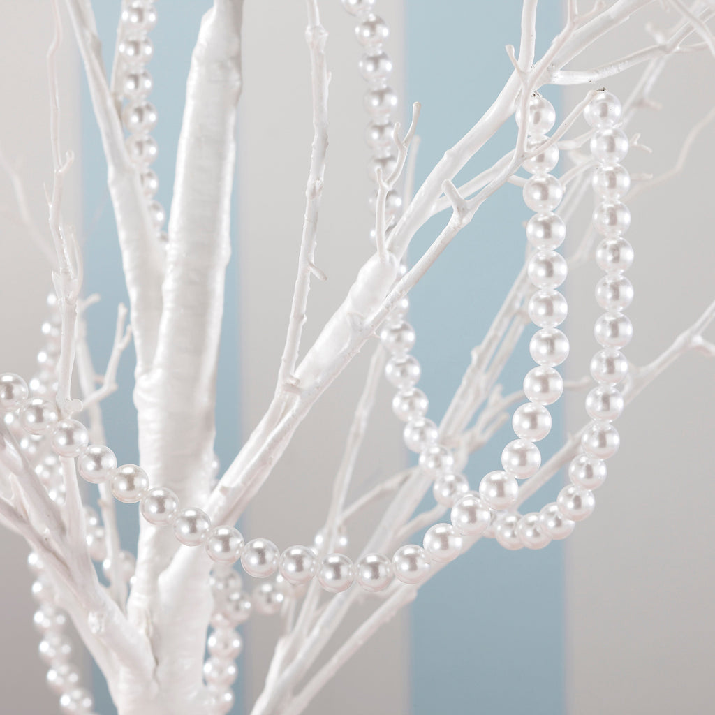 Guirlande décorative de perles blanches à suspendre