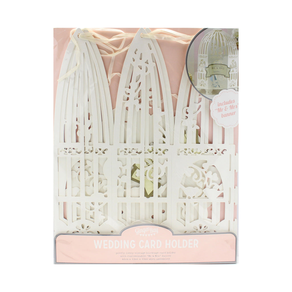 Wedding Post Box Birdcage in Ivory - Vintage Lace