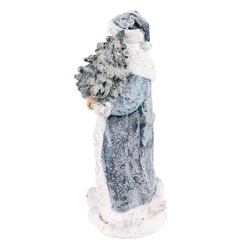 6PR3739 Figurine Santa Claus 21 cm Grey Blue Polyresin