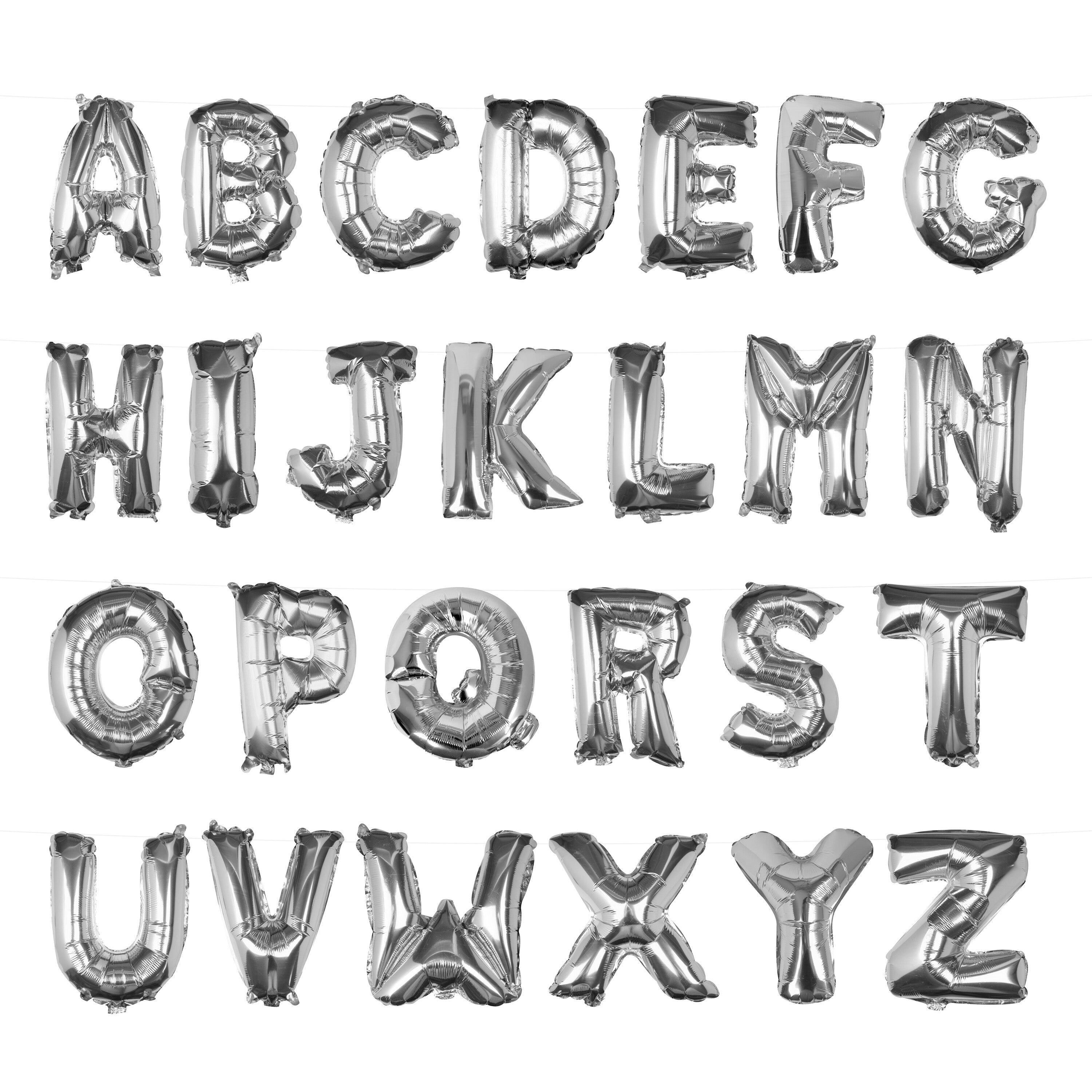 Silver Foil Letter Balloons- 5 Inner Pack