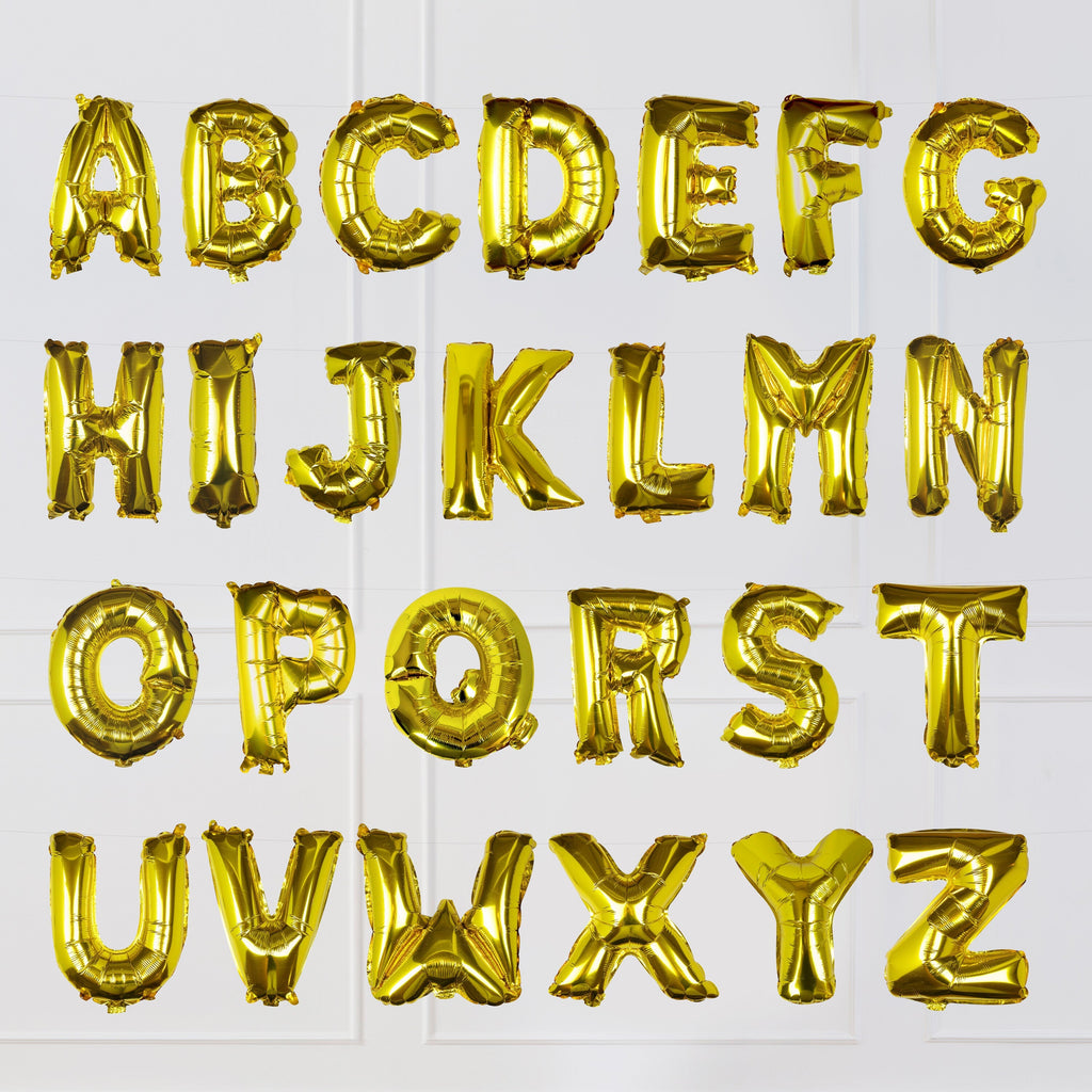 Goldfolien-Buchstabenballons – 5 Innenpackung
