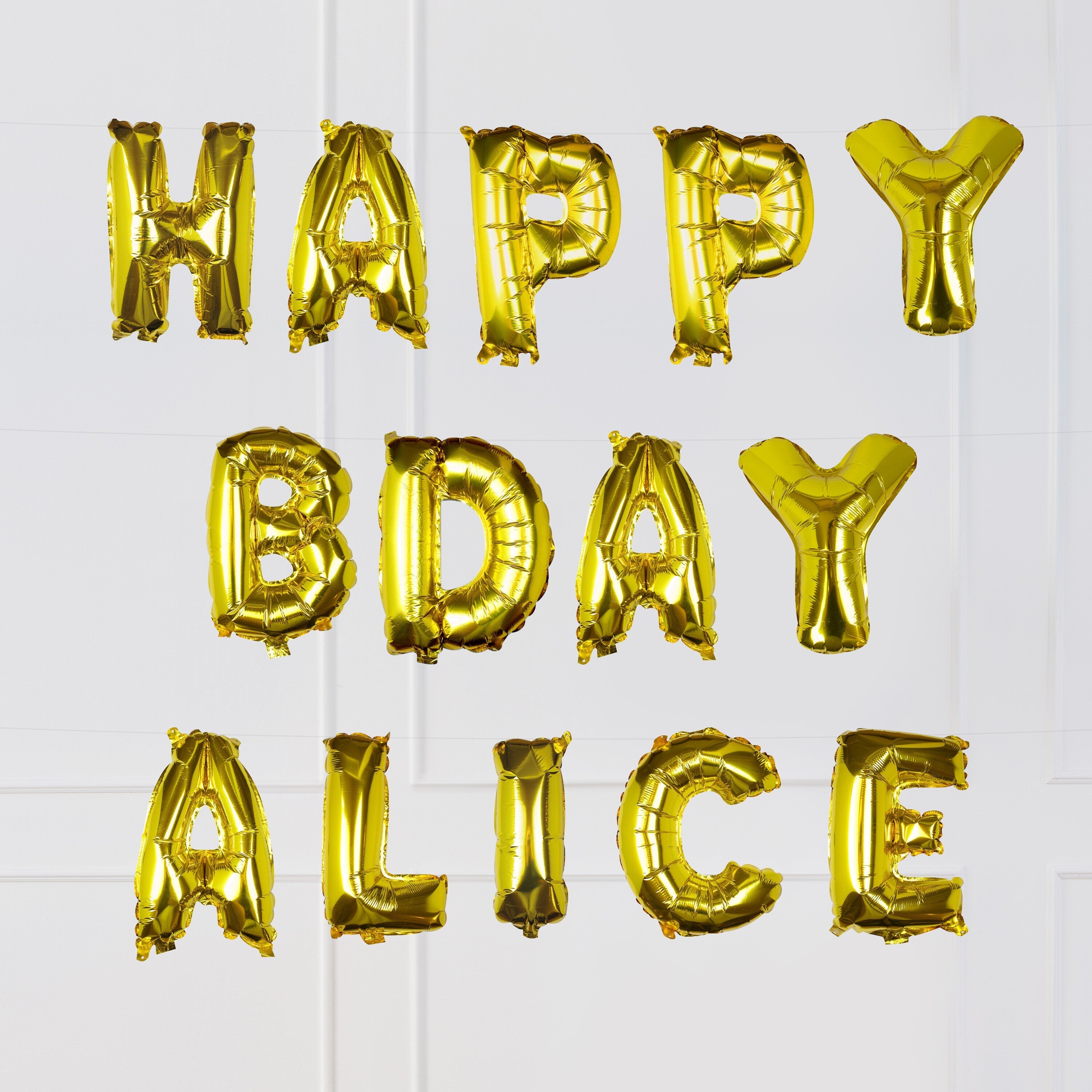Goldfolien-Buchstabenballons – 5 Innenpackung