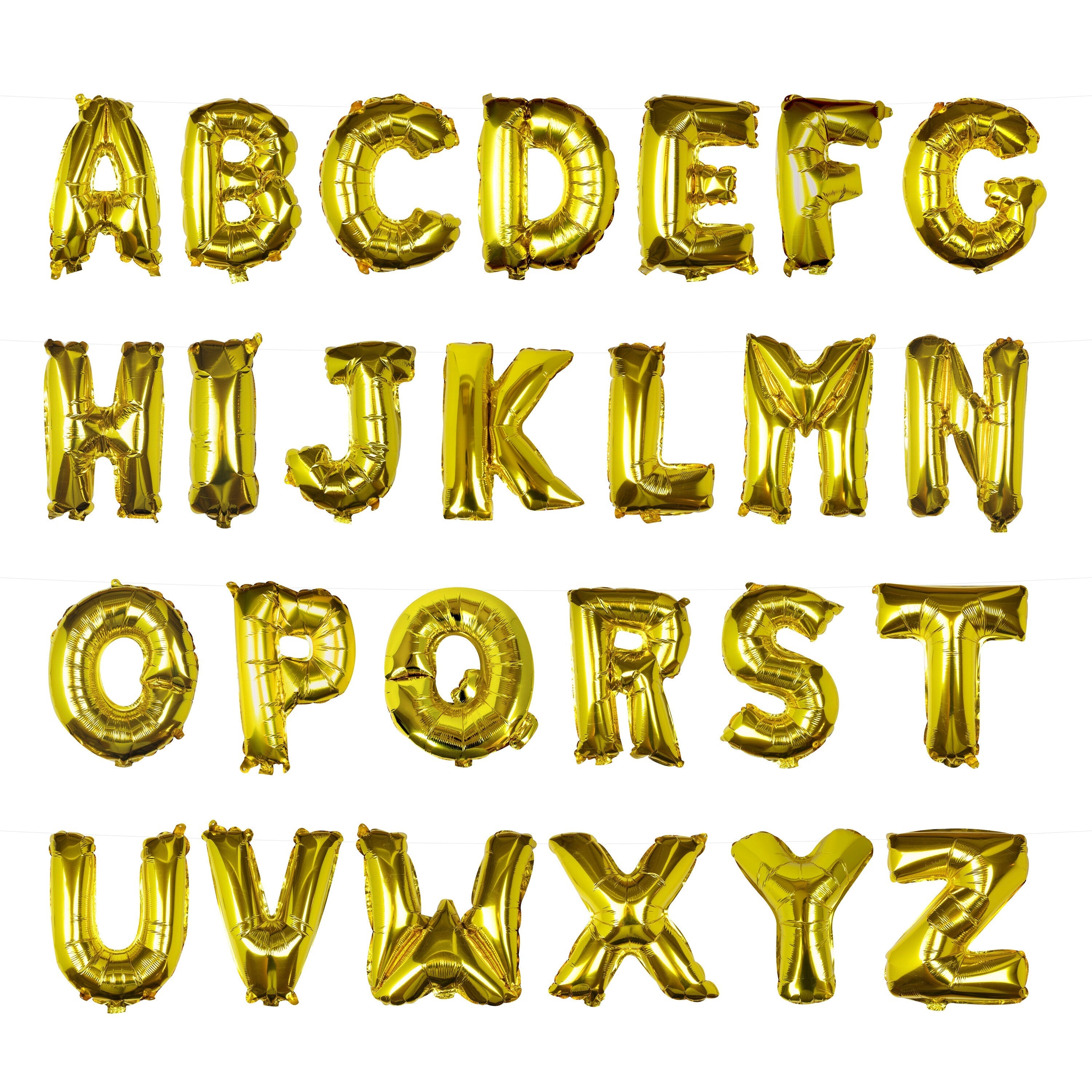 Goldfolien-Buchstabenballons – 5 Innenpackung