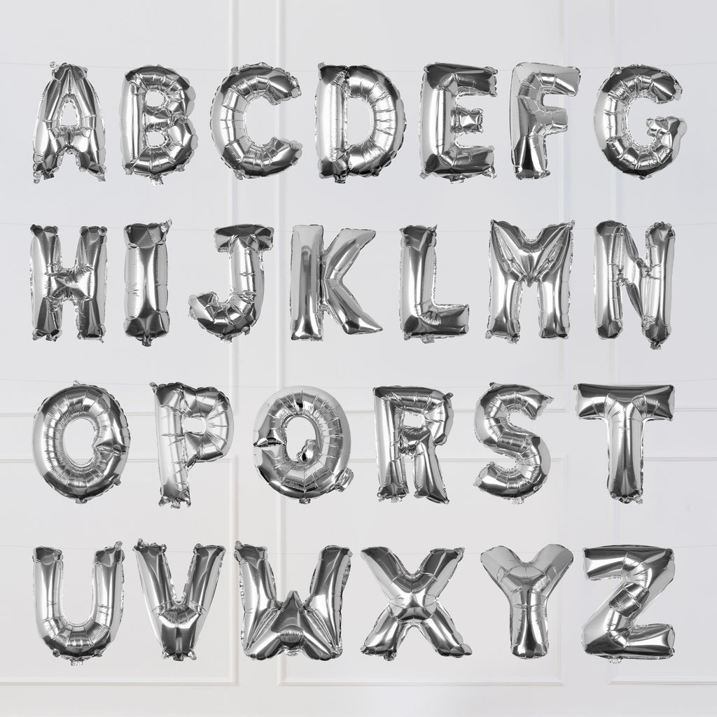 Silver Foil Letter Balloons- 5 Inner Pack