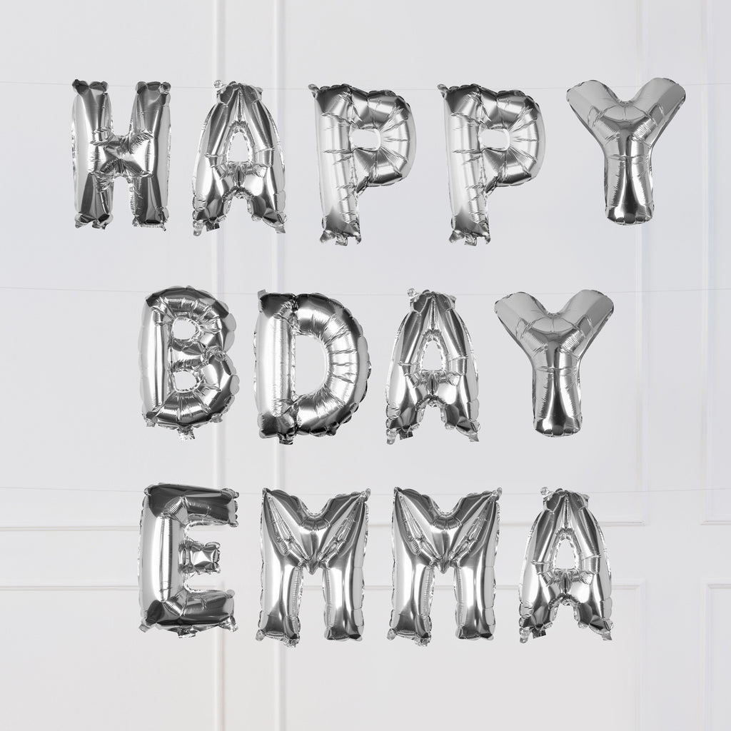 Silver Foil Letter Balloons- 5 Inner Pack