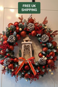Alruna wreath with a green Free UK Shipping tag at the top