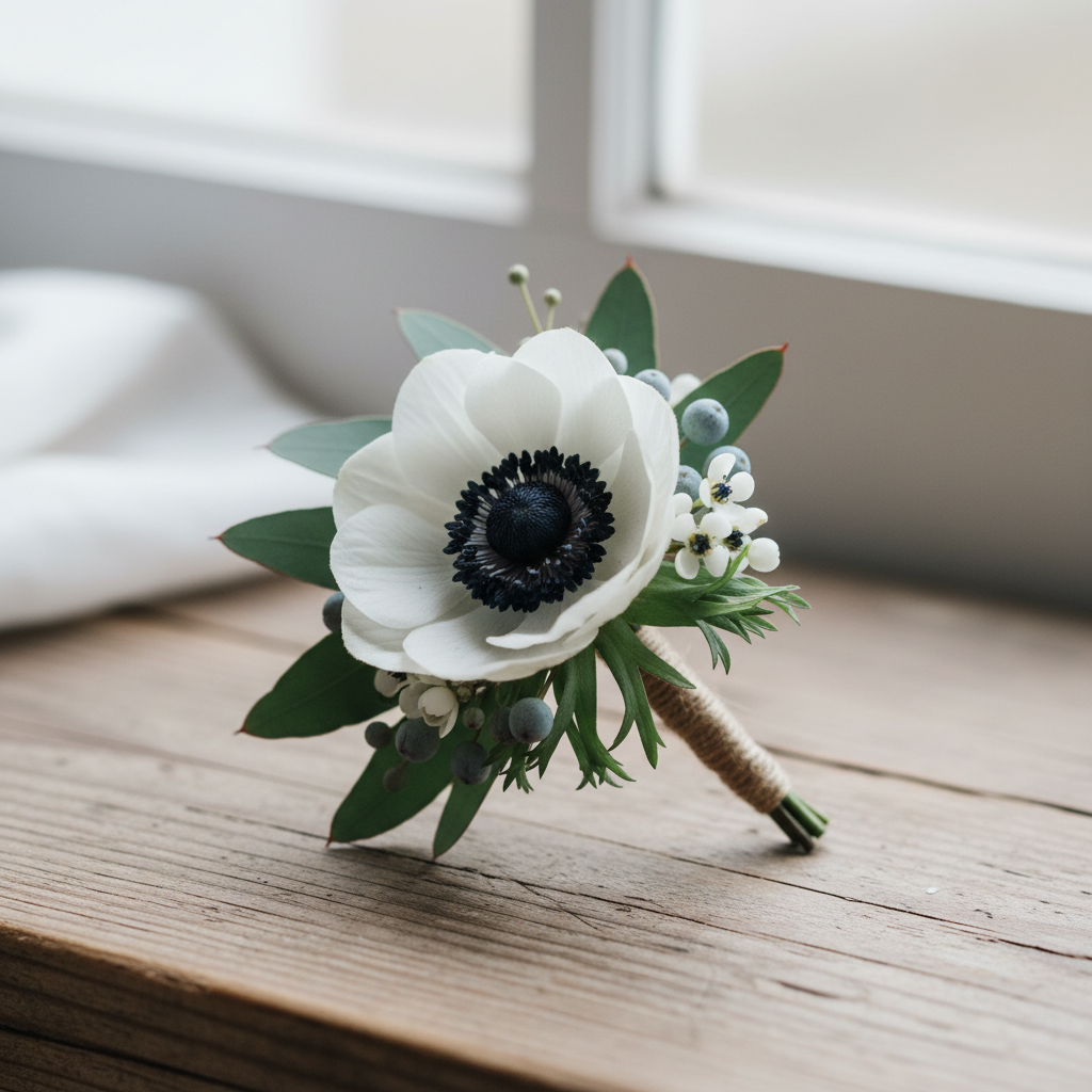 Anemone Buttonhole