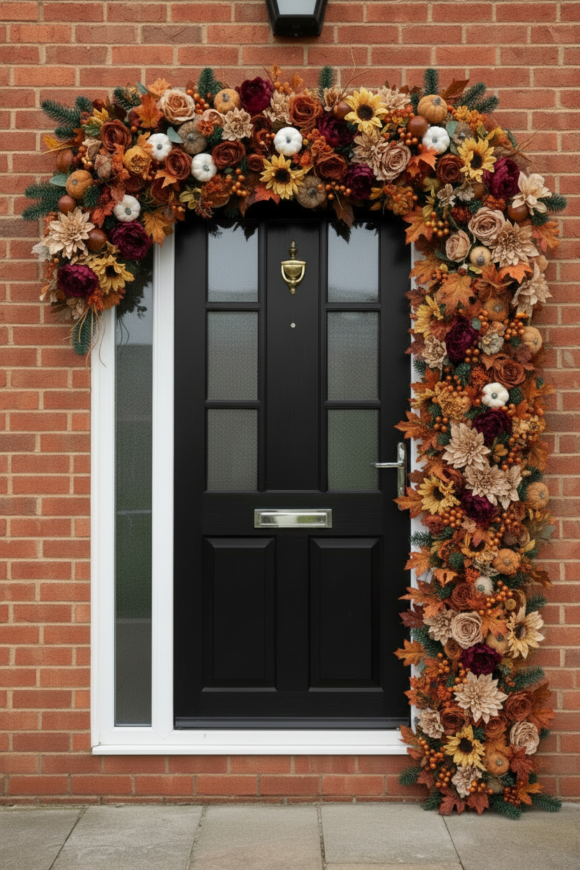 Autumn garland L-shape top and left side of door