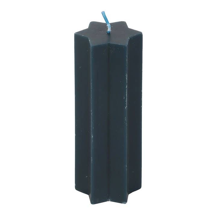 Navy Starry Night Star Shaped Pillar Candle