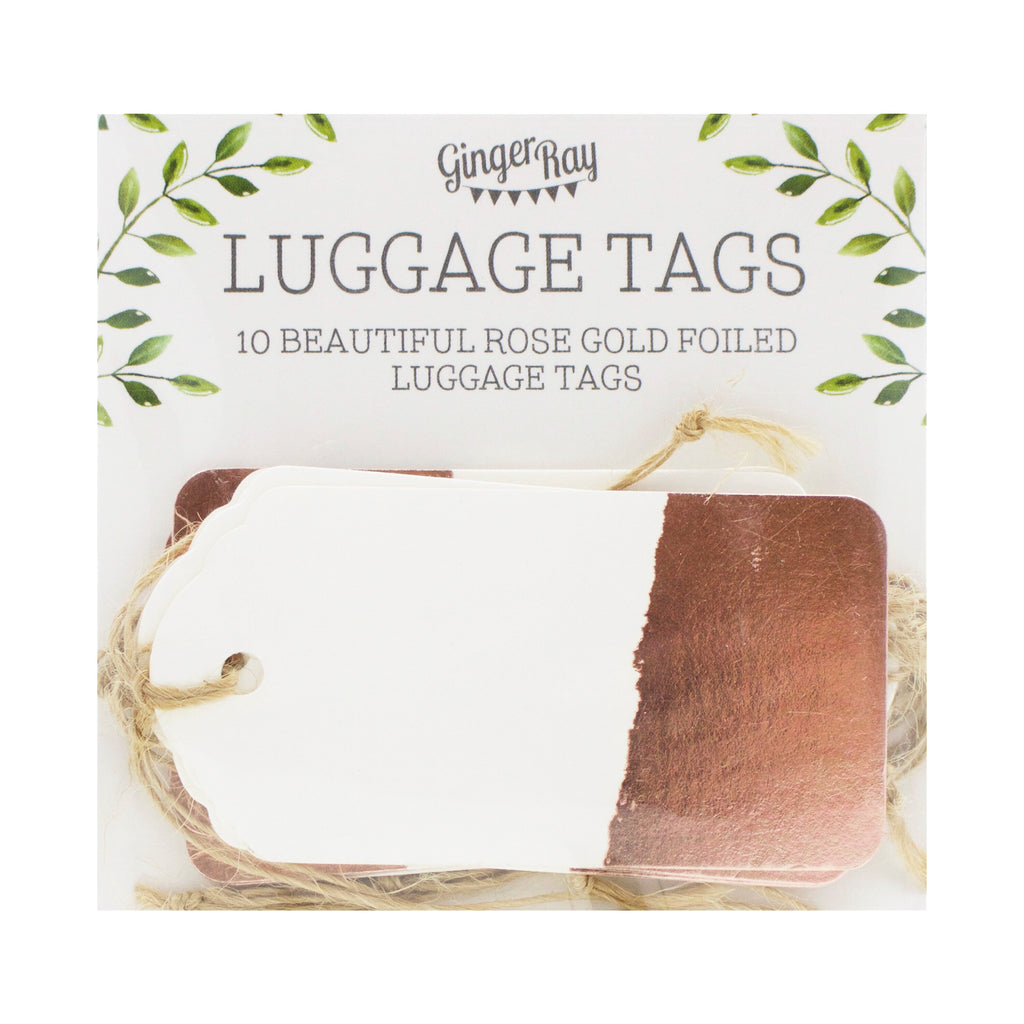 Rose Gold Wedding Luggage Place Card