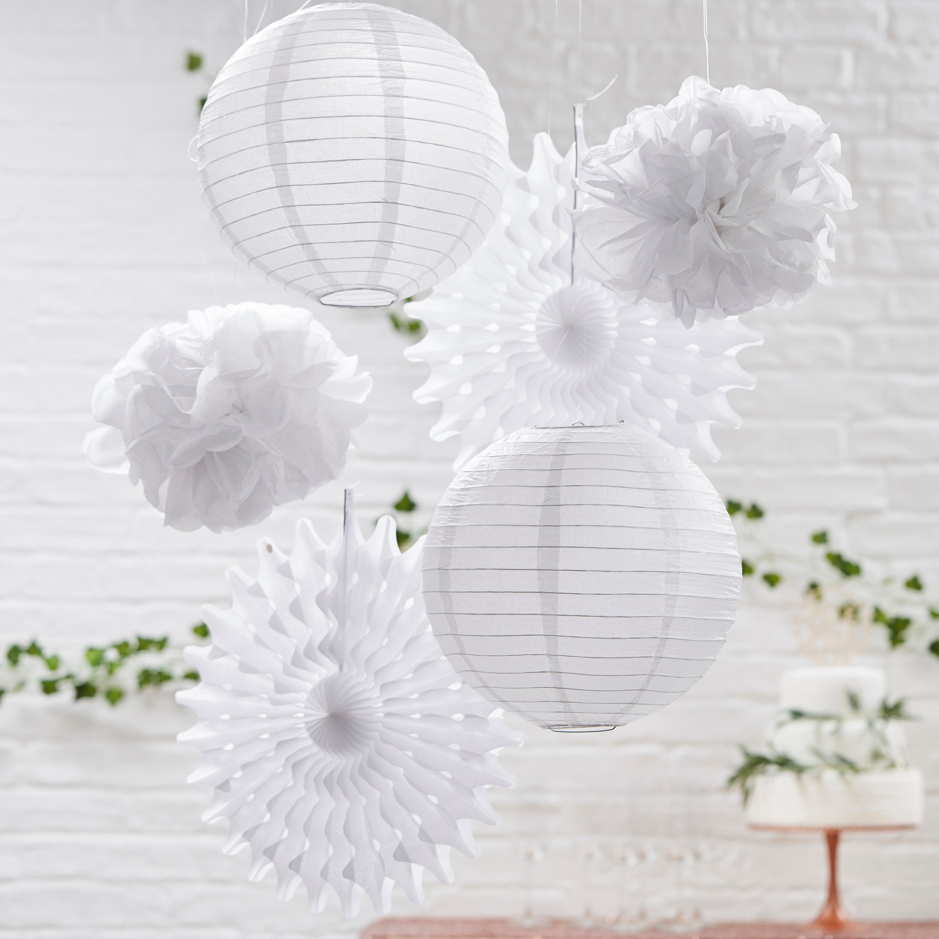 White Hanging Wedding Decorations