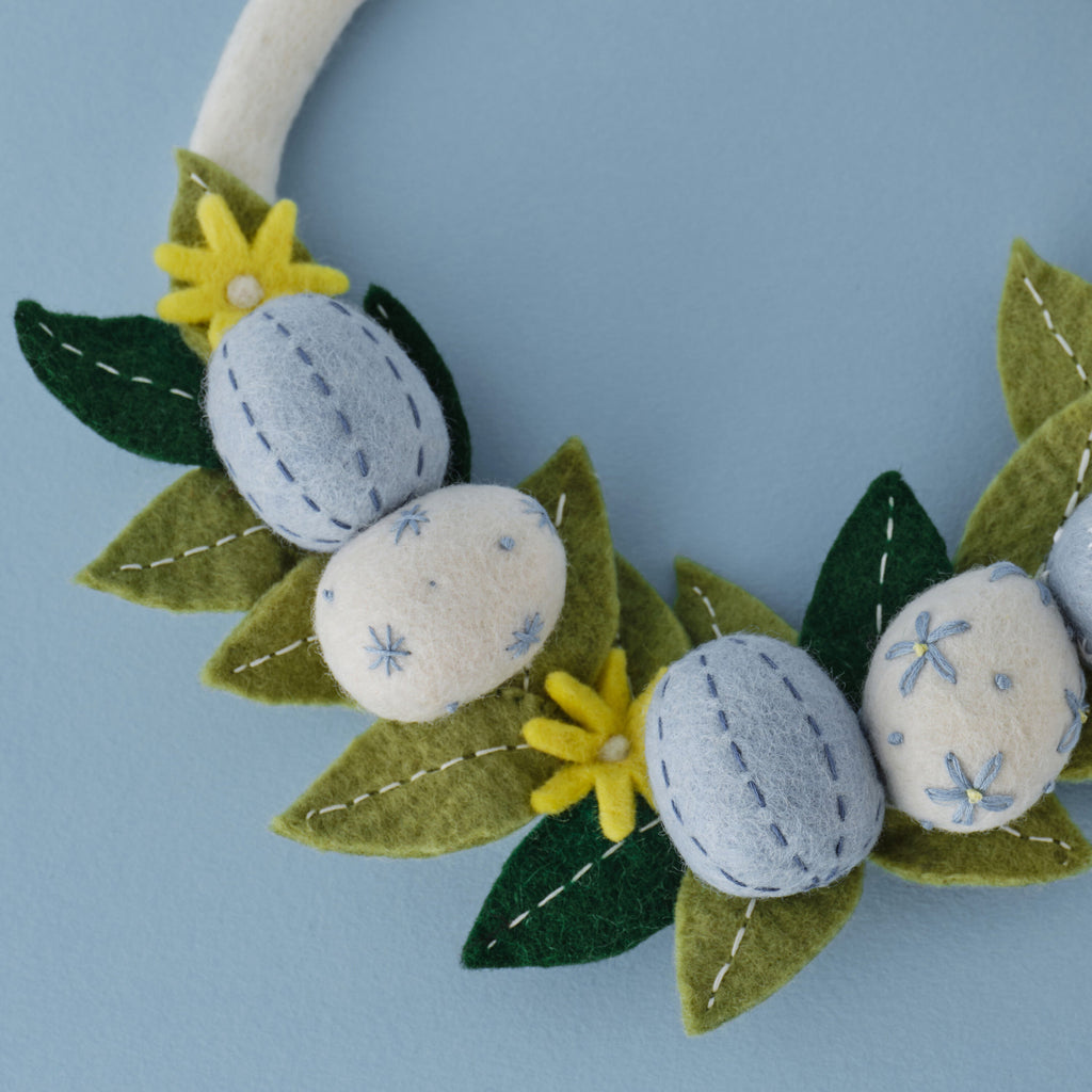 Felt Easter Egg Foliage Wreath