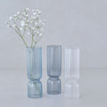Blue and Clear Glass Bud Vases- 1 Inner Pack