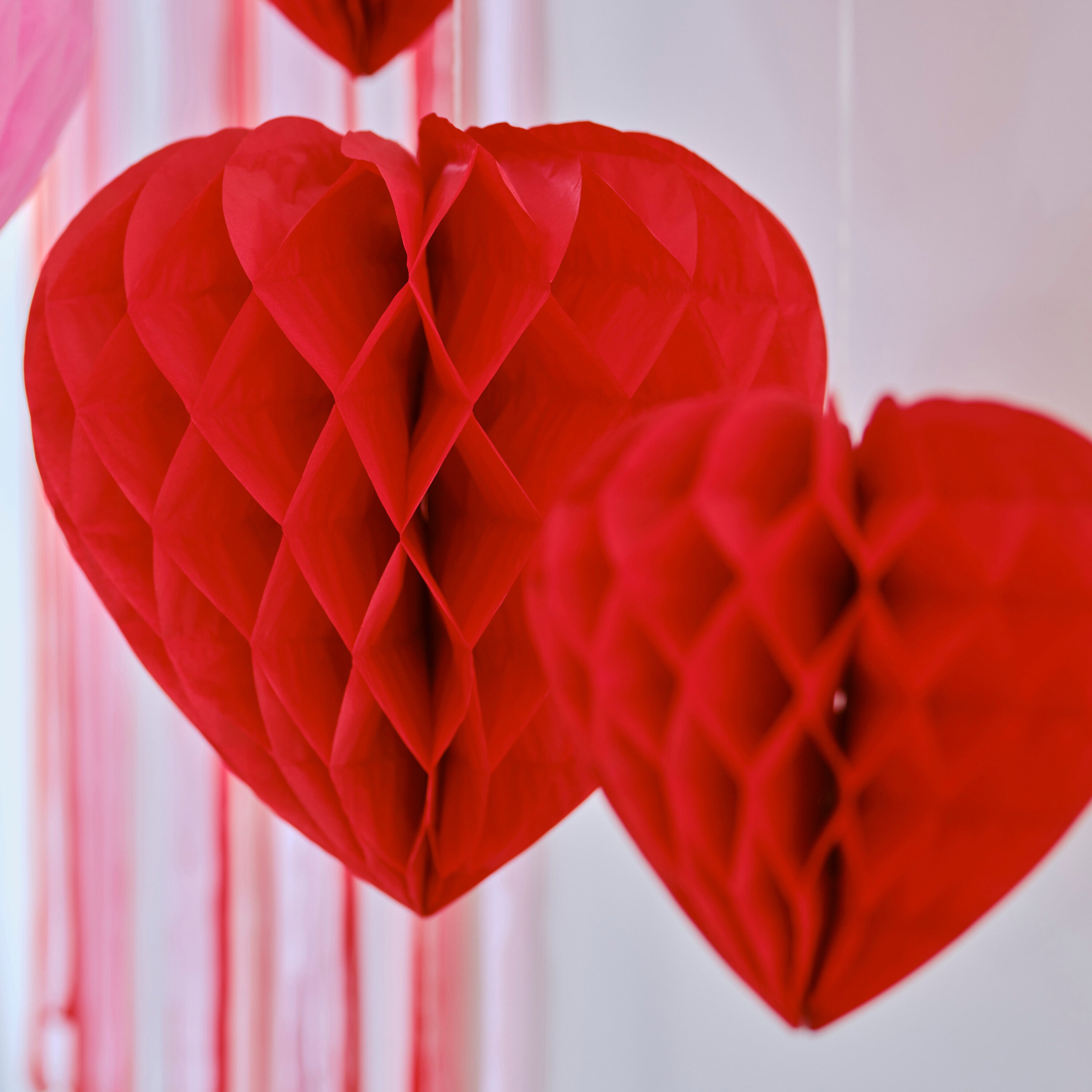 Honeycomb Hanging Heart Decorations- 5 Inner Pack