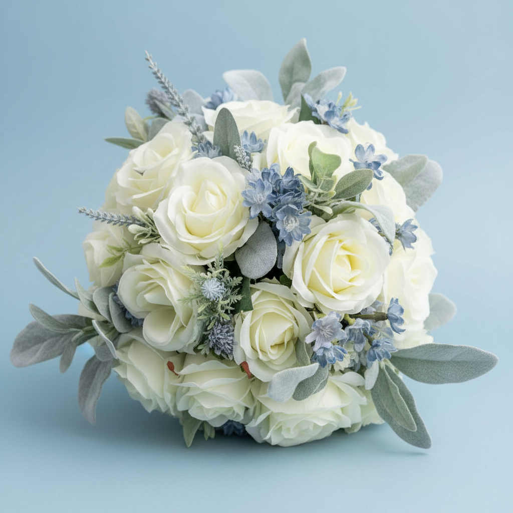 Bouquet Blue Background