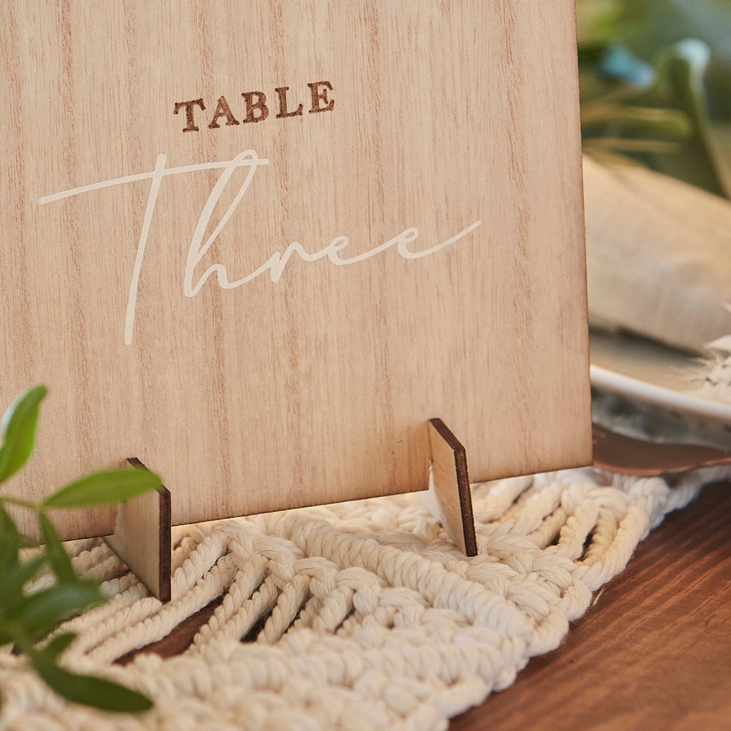 Wooden Wedding Table Numbers- 5 Inner Pack