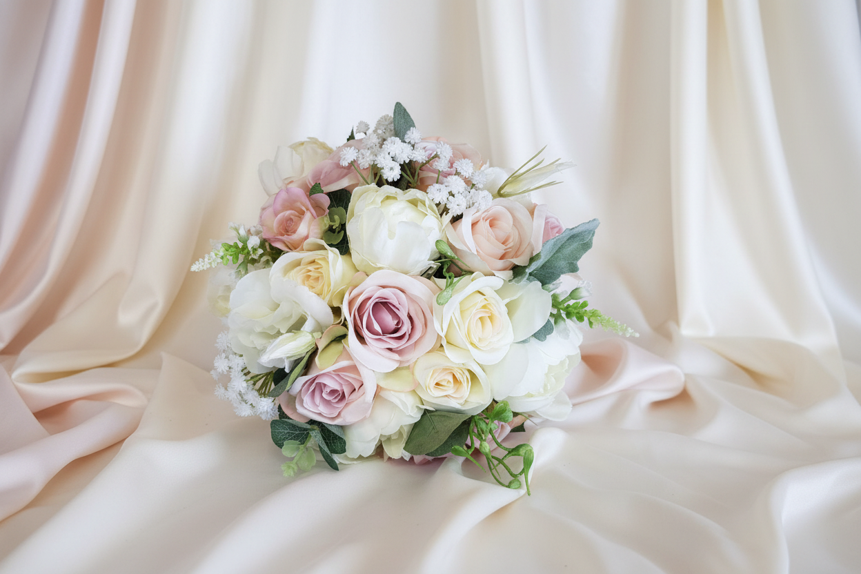Bridal bouquet with luxury backdrop