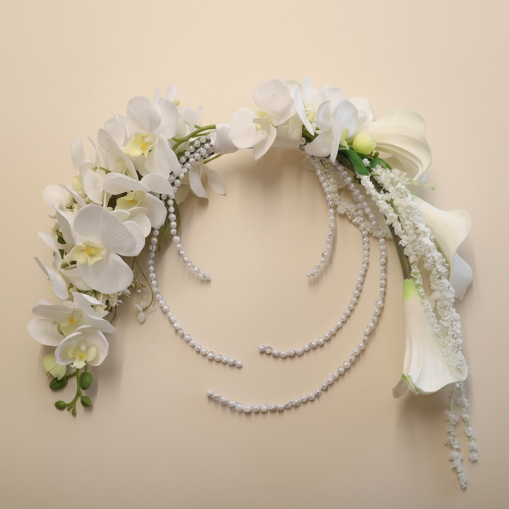 Bridal Hoop Bouquet Alternate – Ivory Background