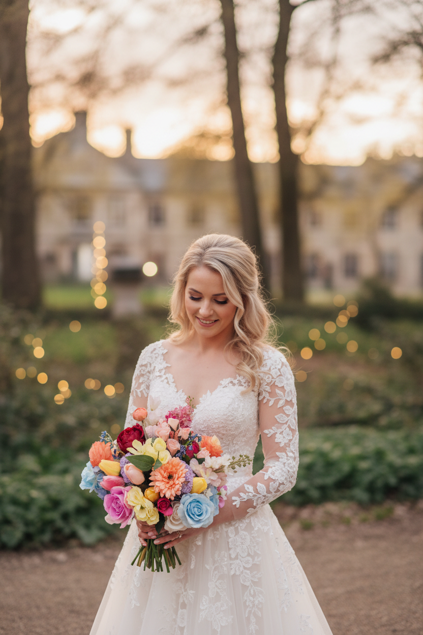 Bride holding Amelia bouquet
