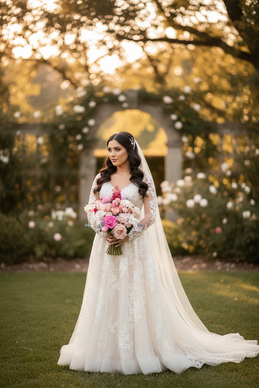 Bride holding Mia bouquet