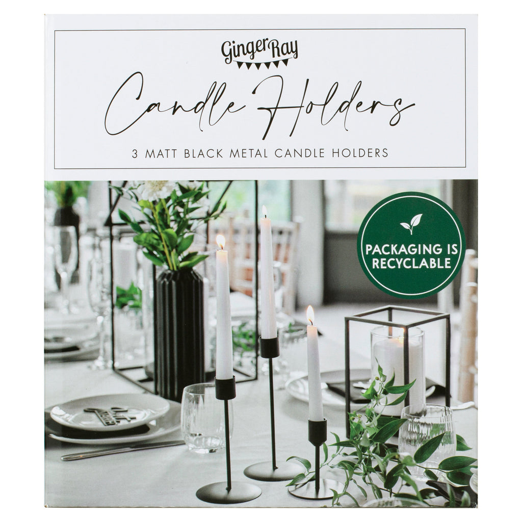 Matte Black Candle Holders