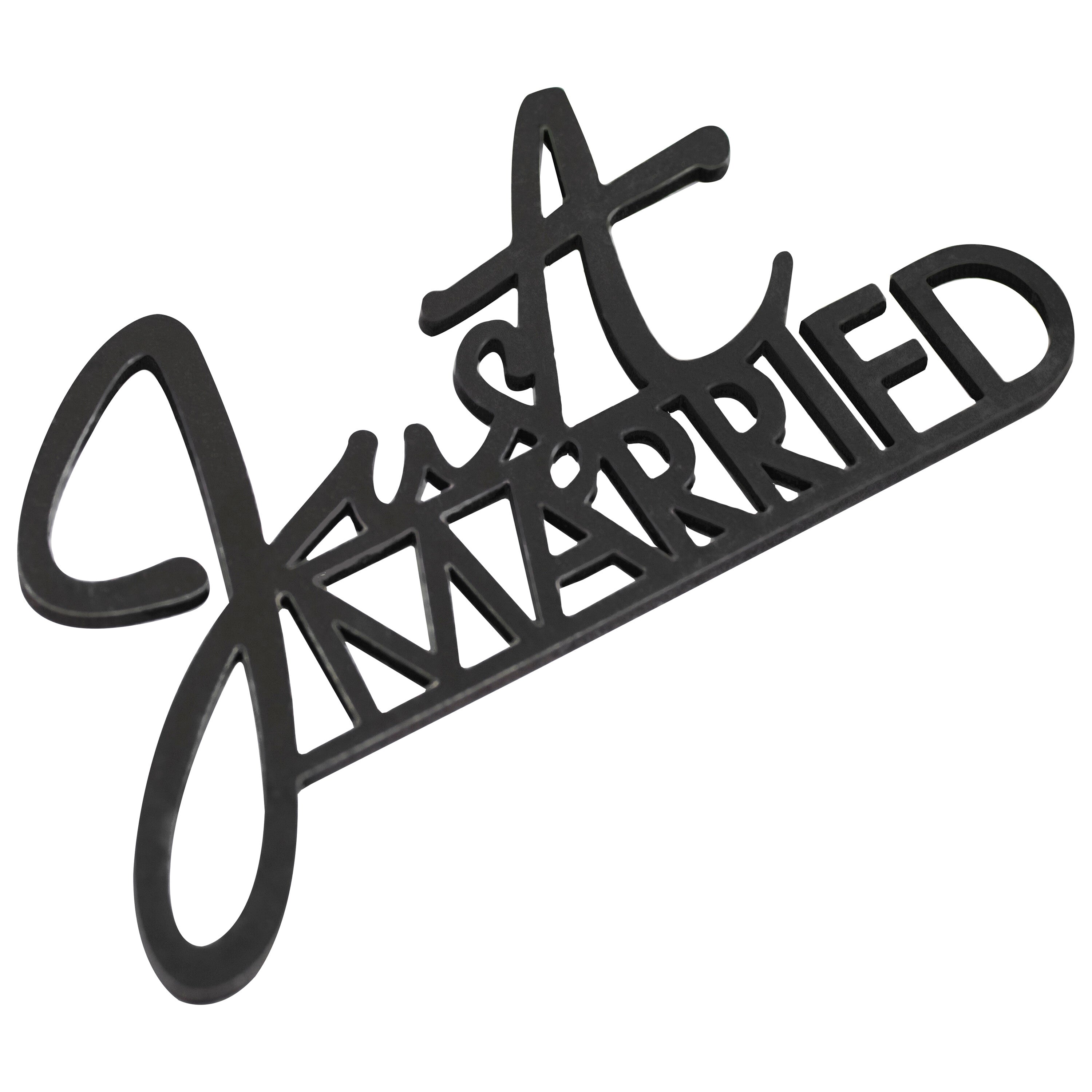 Black Wooden Just Married Table Sign- 5 Inner Pack