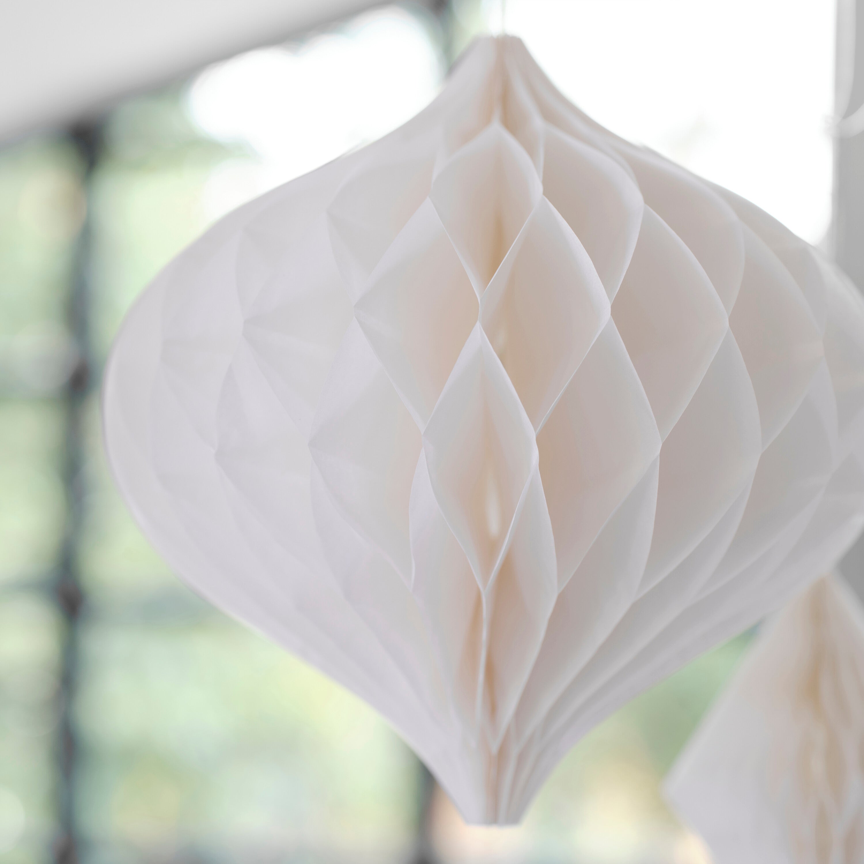 White Honeycomb Paper Hanging Decorations- 5 Inner Pack