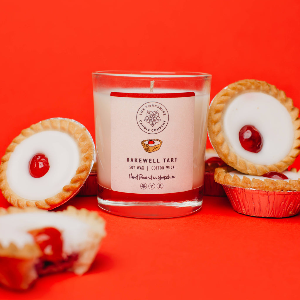 Bakewell Tart Glass Tumbler  | Scented Candle | Soy Wax
