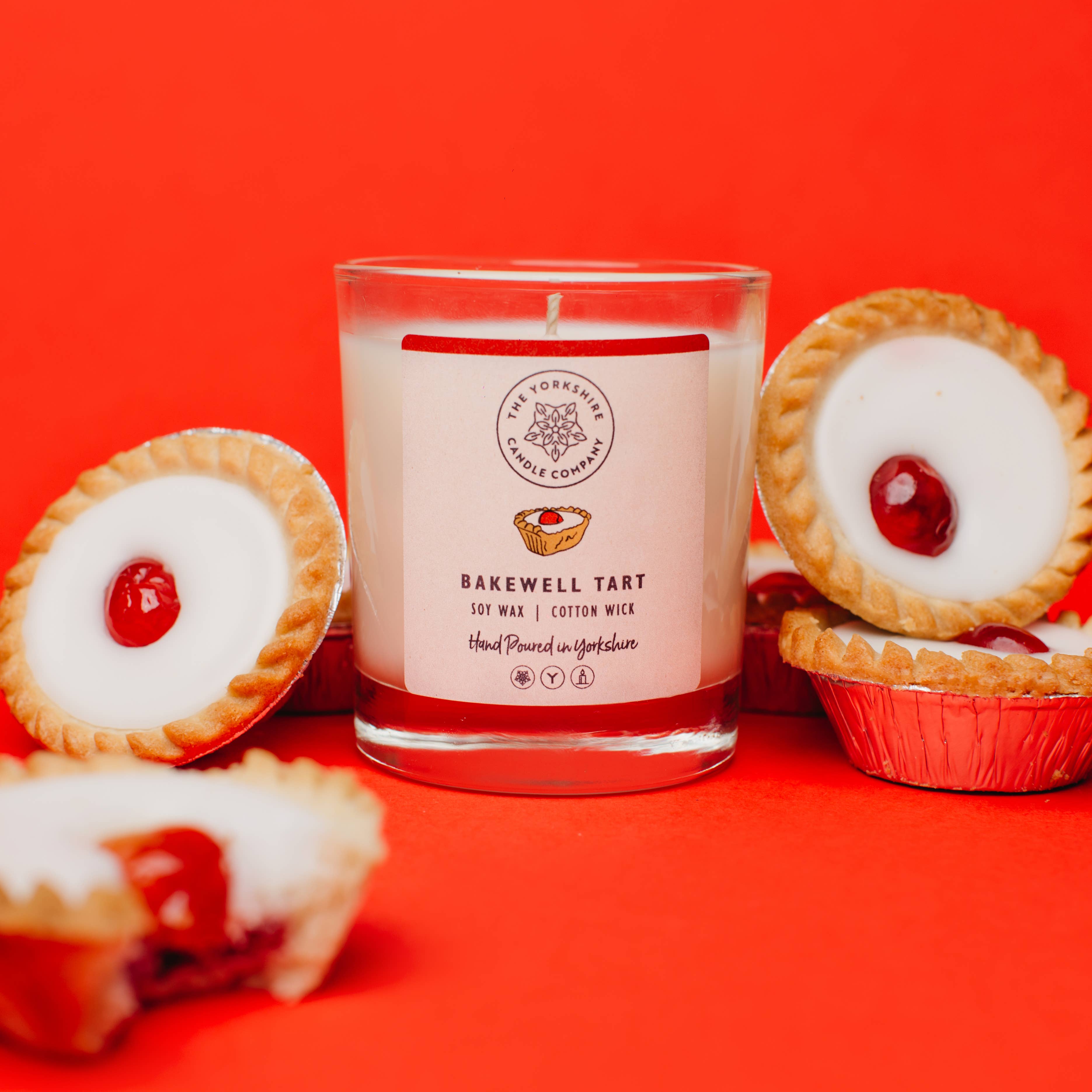 Bakewell Tart Glass Tumbler  | Scented Candle | Soy Wax